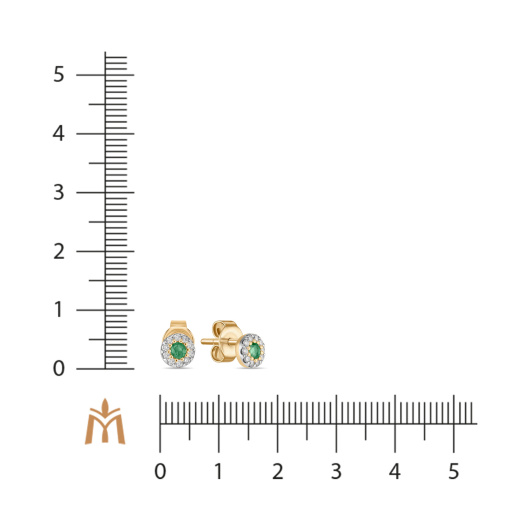 Серьги с бриллиантами и изумрудами