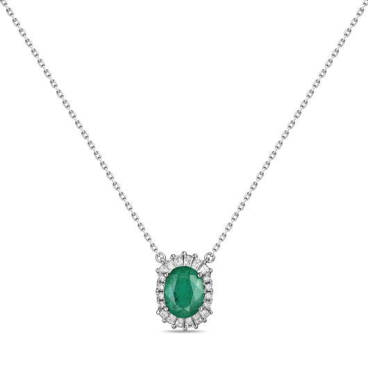 Колье с бриллиантами и изумрудом