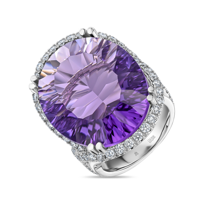 Кольцо с аметистом и бриллиантами - фото 1 Кольцо с аметистом и бриллиантами - фото 1