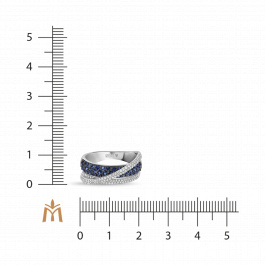 Кольцо с бриллиантами и сапфирами