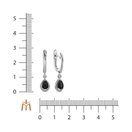 Серьги с бриллиантами и цветными сапфирами