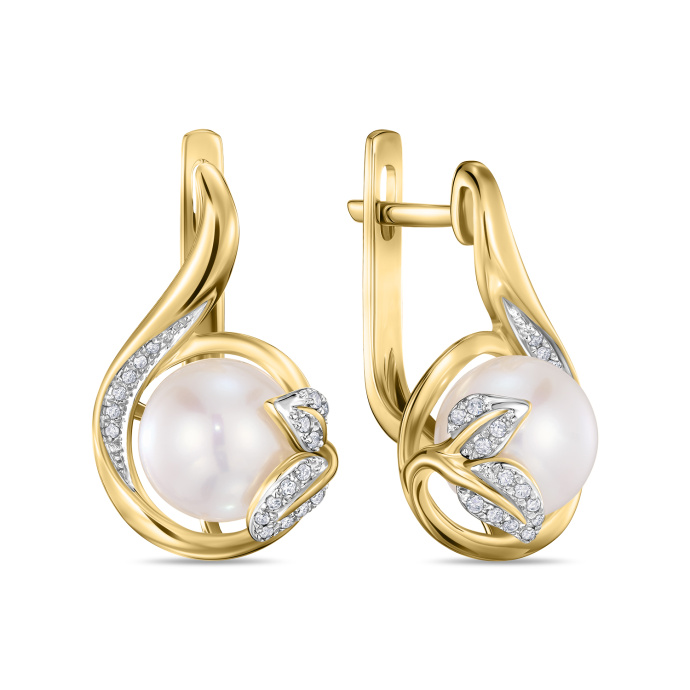 Серьги с бриллиантами и жемчугом - фото 1 Серьги с бриллиантами и жемчугом - фото 1