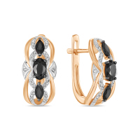 Серьги с бриллиантами и цветными сапфирами - фото 1