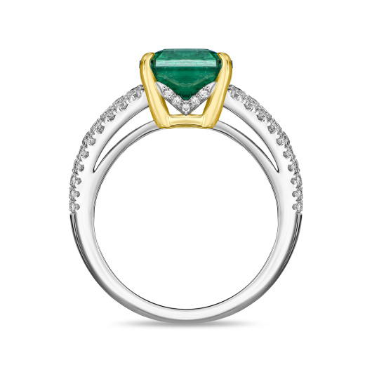 Кольцо с бриллиантами и изумрудом