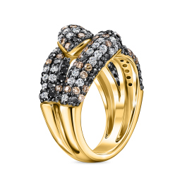 Кольцо с бриллиантами и облагороженными бриллиантами