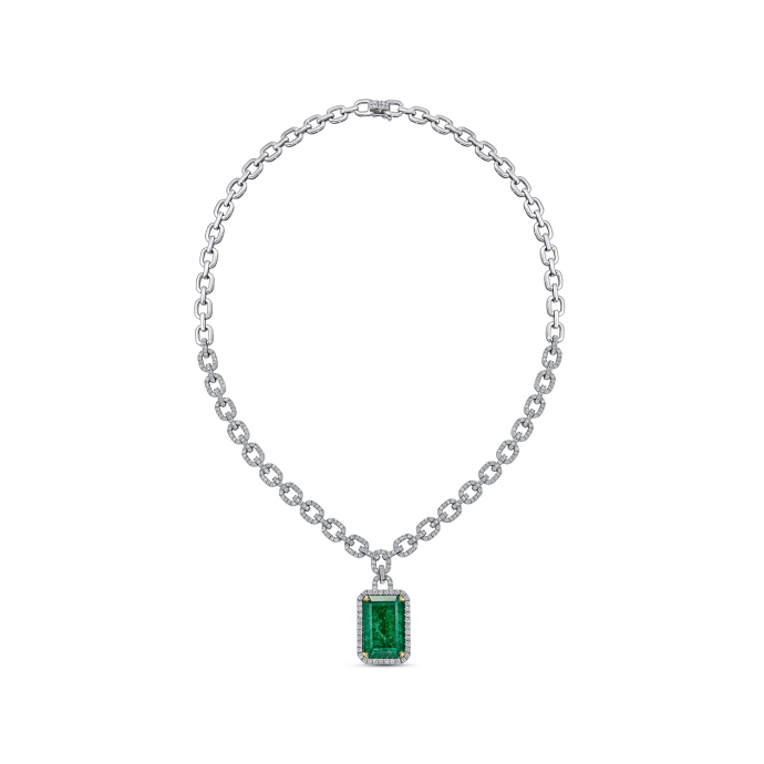 Колье с изумрудом и бриллиантами - фото 5 Колье с изумрудом и бриллиантами - фото 5