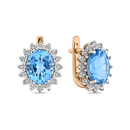 Серьги с топазами и бриллиантами