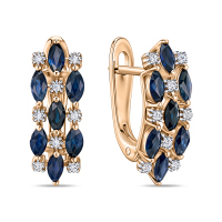 Серьги с бриллиантами и сапфирами - фото 1