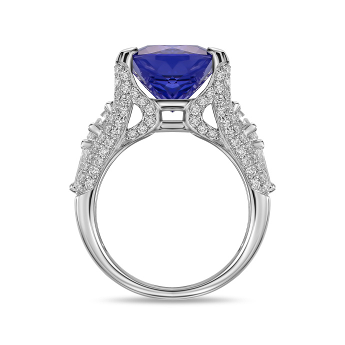 Кольцо с бриллиантом и танзанитом - фото 2 Кольцо с бриллиантом и танзанитом - фото 2