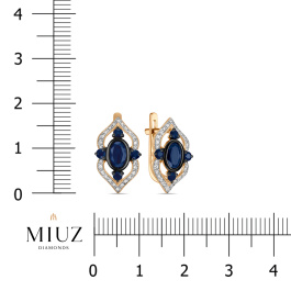 Серьги с бриллиантами и сапфирами