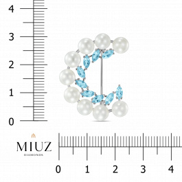 Брошь с топазами и жемчугом