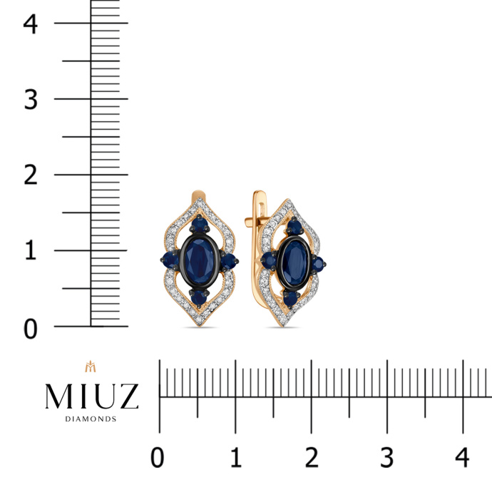 Серьги с бриллиантами и сапфирами - фото 2