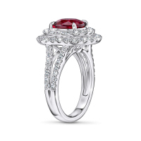 Кольцо с бриллиантами и рубином - фото 4