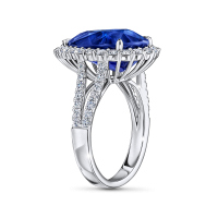 Кольцо с бриллиантами и сапфиром - фото 2