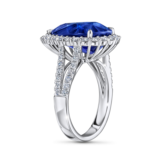 Кольцо с бриллиантами и сапфиром - фото 2