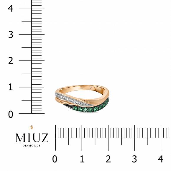 Кольцо с бриллиантами и изумрудами R2017-R306111EMR - Фото 2