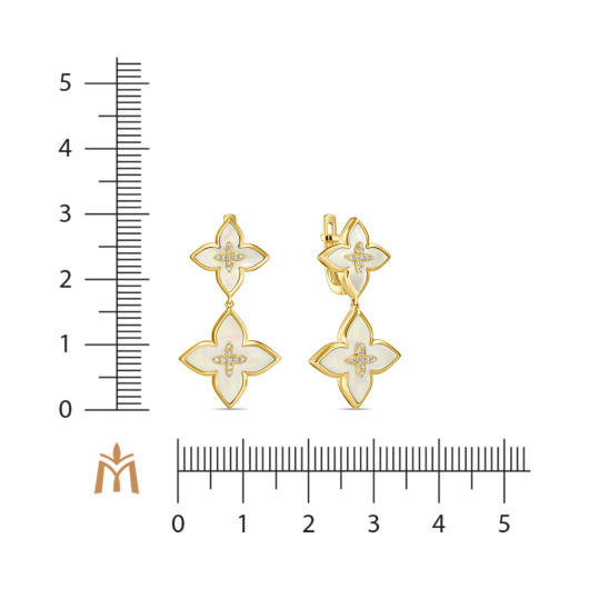 Серьги с бриллиантами и перламутром