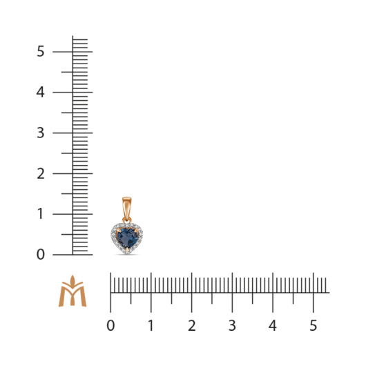 Подвеска с лондон топазом и бриллиантами