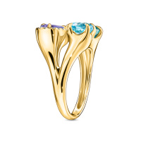 Кольцо с топазом, бриллиантами, танзанитом и цирконом - фото 2 Кольцо с топазом, бриллиантами, танзанитом и цирконом - фото 2