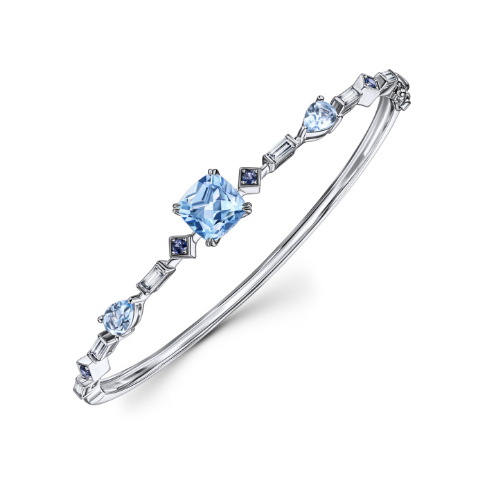 Браслет жесткий с топазами и сапфирами - фото 1 Браслет жесткий с топазами и сапфирами - фото 1