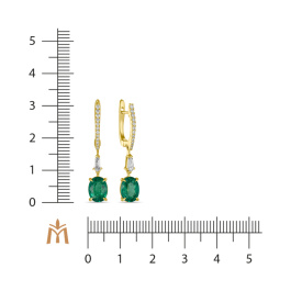 Серьги с бриллиантами и изумрудами