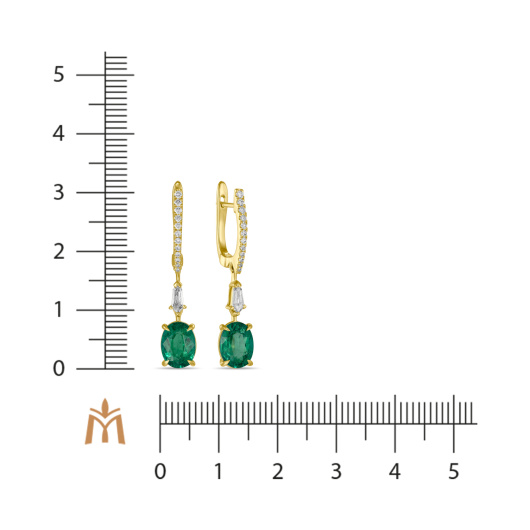 Серьги с бриллиантами и изумрудами