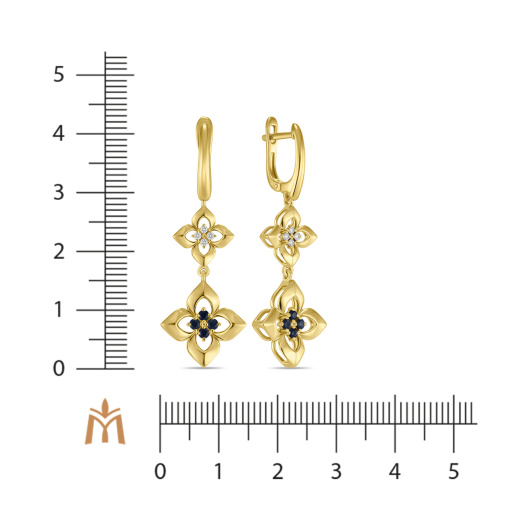 Серьги с бриллиантами и сапфирами