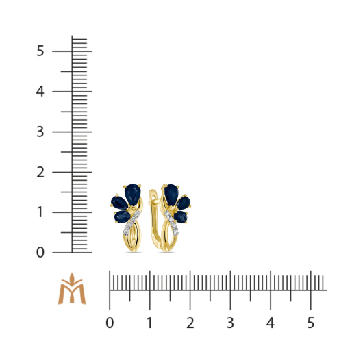 Серьги с бриллиантами и сапфирами