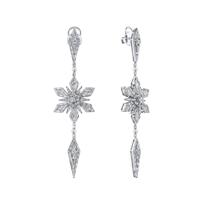 Серьги с бриллиантом и жемчугом - фото 1