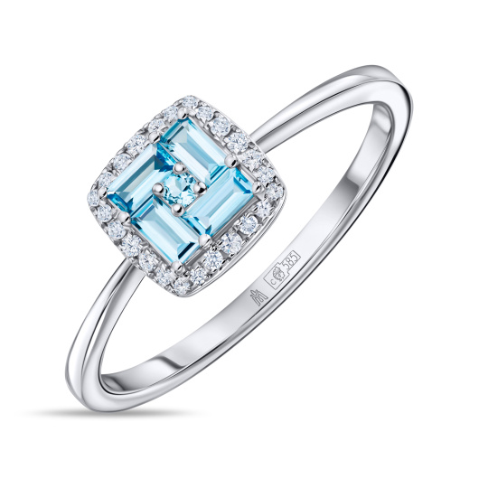 Кольцо с топазами и бриллиантами