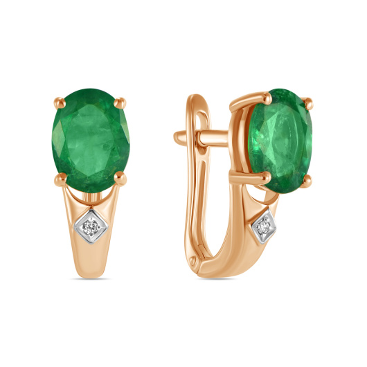 Серьги с бриллиантами и изумрудами