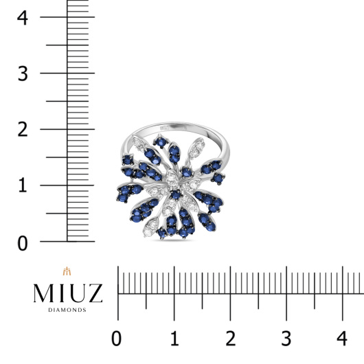 Кольцо с сапфирами и бриллиантами