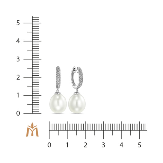 Серьги с жемчугом и бриллиантами