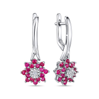 Серьги с рубинами и бриллиантами - фото 1