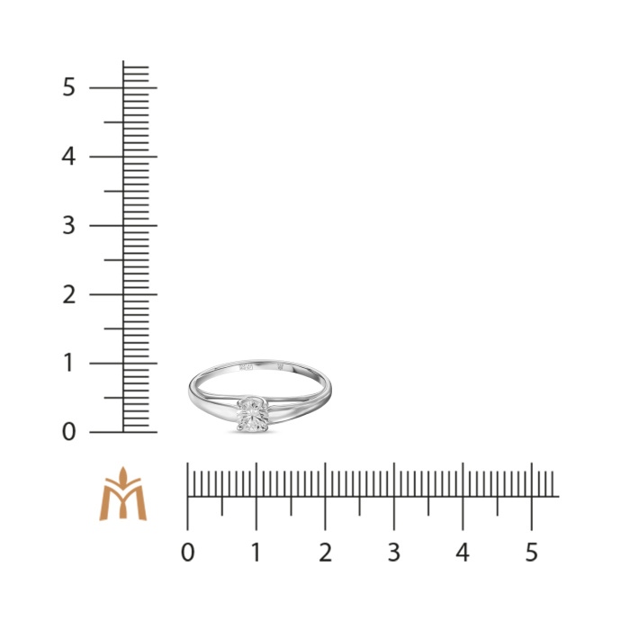 Кольцо с фианитом - фото 2