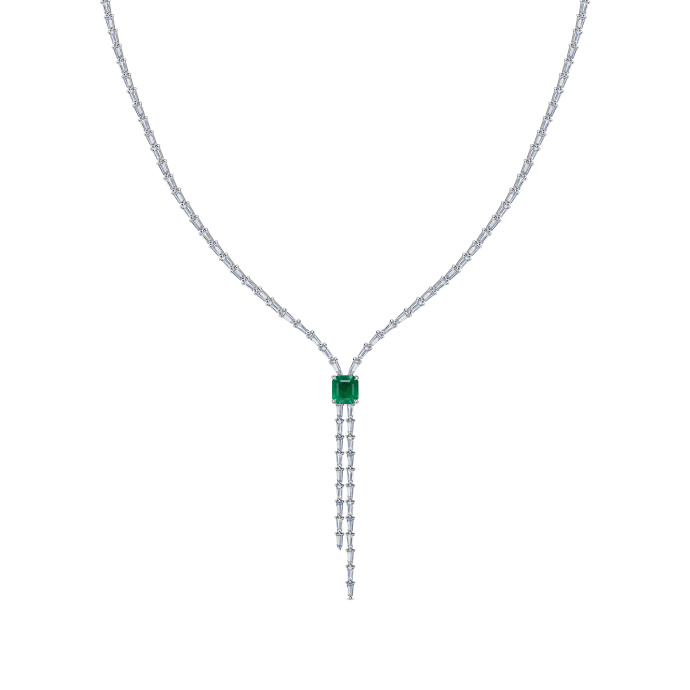 Колье с бриллиантом и изумрудом - фото 1 Колье с бриллиантом и изумрудом - фото 1