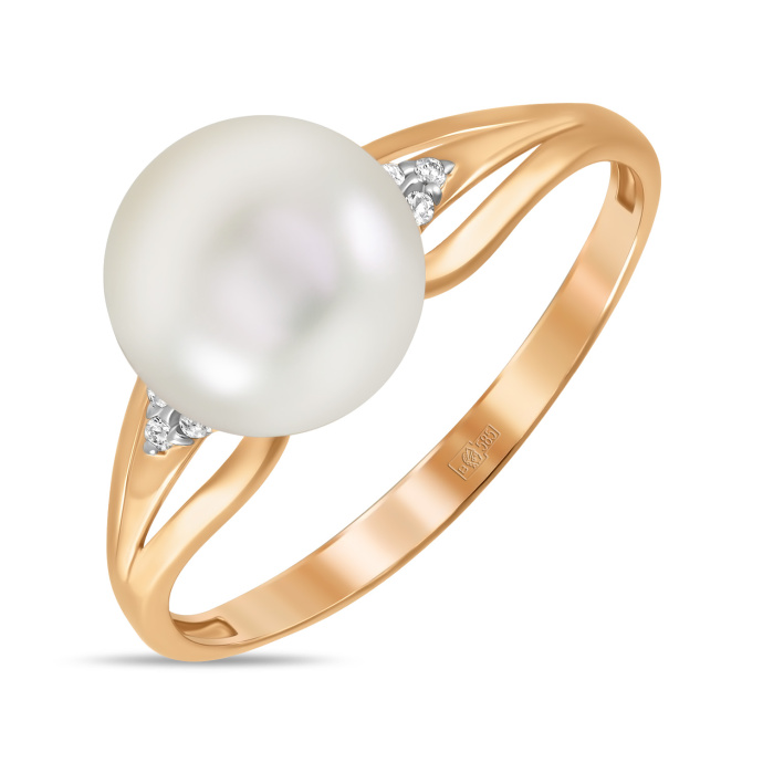 Кольцо с жемчугом и фианитом - фото 1 Кольцо с жемчугом и фианитом - фото 1