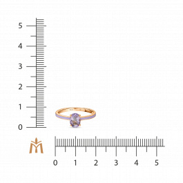 Кольцо с аметистом и эмалью