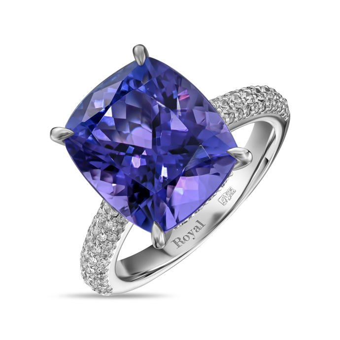 Кольцо с танзанитом и бриллиантами - фото 1 Кольцо с танзанитом и бриллиантами - фото 1