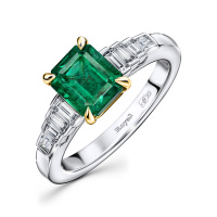 Кольцо с бриллиантами и изумрудом - фото 1 Кольцо с бриллиантами и изумрудом - фото 1