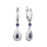 Серьги с бриллиантами и сапфирами - фото 1 Серьги с бриллиантами и сапфирами - фото 1