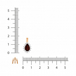Подвеска с гранатом и фианитом