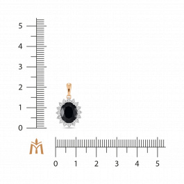 Подвеска с бриллиантами и цветными сапфирами