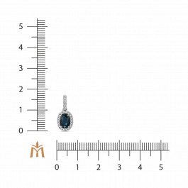 Подвеска с бриллиантами и сапфиром