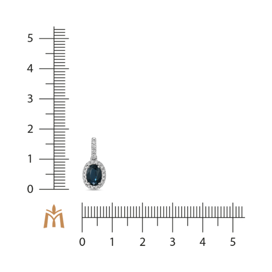 Подвеска с бриллиантами и сапфиром
