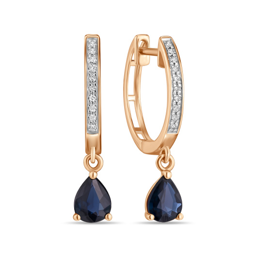 Серьги с бриллиантами и сапфирами