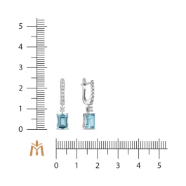 Серьги с аквамаринами и бриллиантами