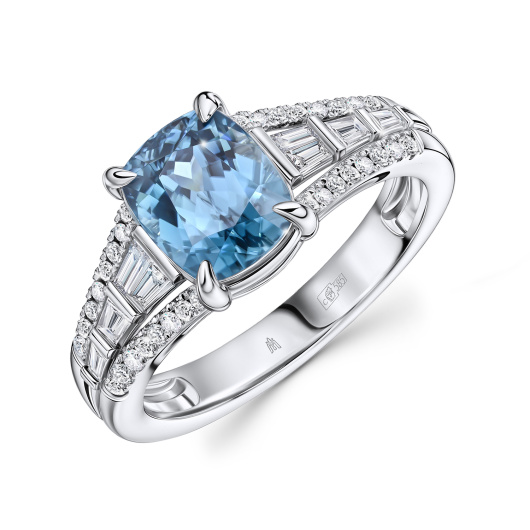 Кольцо с бриллиантами и цирконом