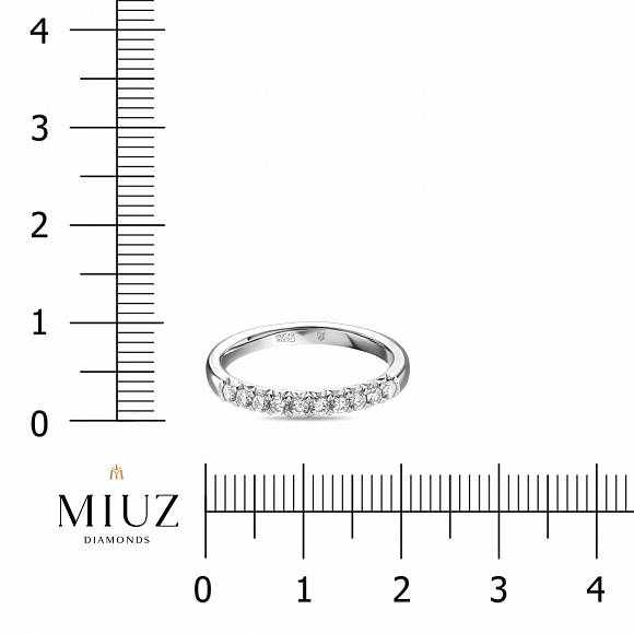 Обручальное кольцо-дорожка из белого золота с 10 бриллиантами (0,333 карат) R01-RMS-35809 - Фото 2