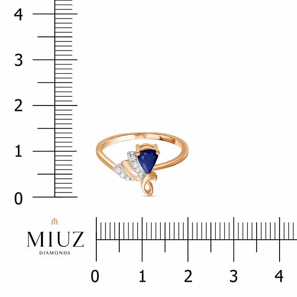 Кольцо с бриллиантами и сапфиром R131-R4342-SA - Фото 2